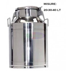BIDONE LATTE IN ACCIAIO INOX CON CHIUSURA A CERNIERA