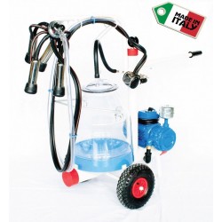 Carrello mungitore completo a 1 gruppo bovino con secchio Policarbonato