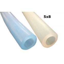 TUBO LATTE SILICONE BIANCO 60° SHORE 5X8 ROTOLO 25 MT.