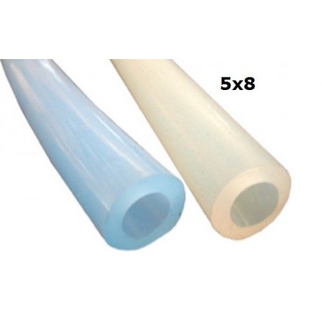 TUBO LATTE SILICONE BIANCO 60° SHORE 5X8 ROTOLO 25 MT.