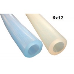 TUBO LATTE SILICONE BIANCO 60° SHORE 6X12 ROTOLO 25 MT.