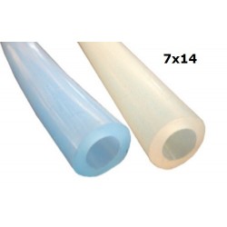 TUBO LATTE SILICONE BIANCO 60° SHORE 7X14 ROTOLO 25 MT