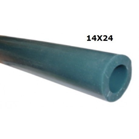 TUBO LATTE SILICONE VERDE 60° SHORE 14X24 ROTOLO 25 MT