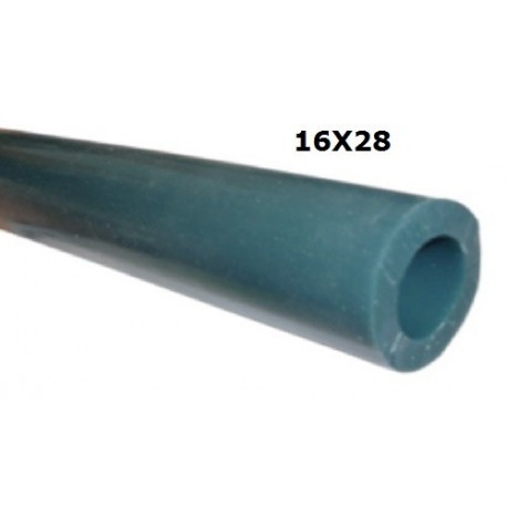 TUBO LATTE SILICONE VERDE 60° SHORE 16X28 ROTOLO 25 MT