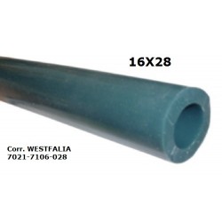 TUBO LATTE SILICONE VERDE 70° SHORE 16X26 ROTOLO 25 MT