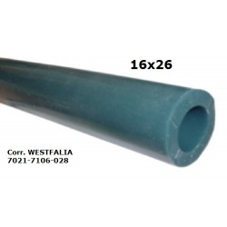 TUBO LATTE SILICONE VERDE 70° SHORE 16X26 ROTOLO 25 MT